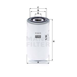 Фильтр масляный MANN-FILTER W 9019